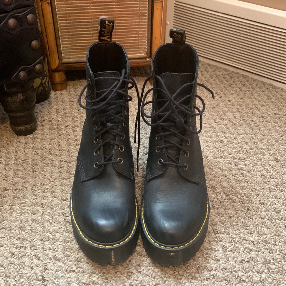 Dr. Martens Shriver platform with a heel.